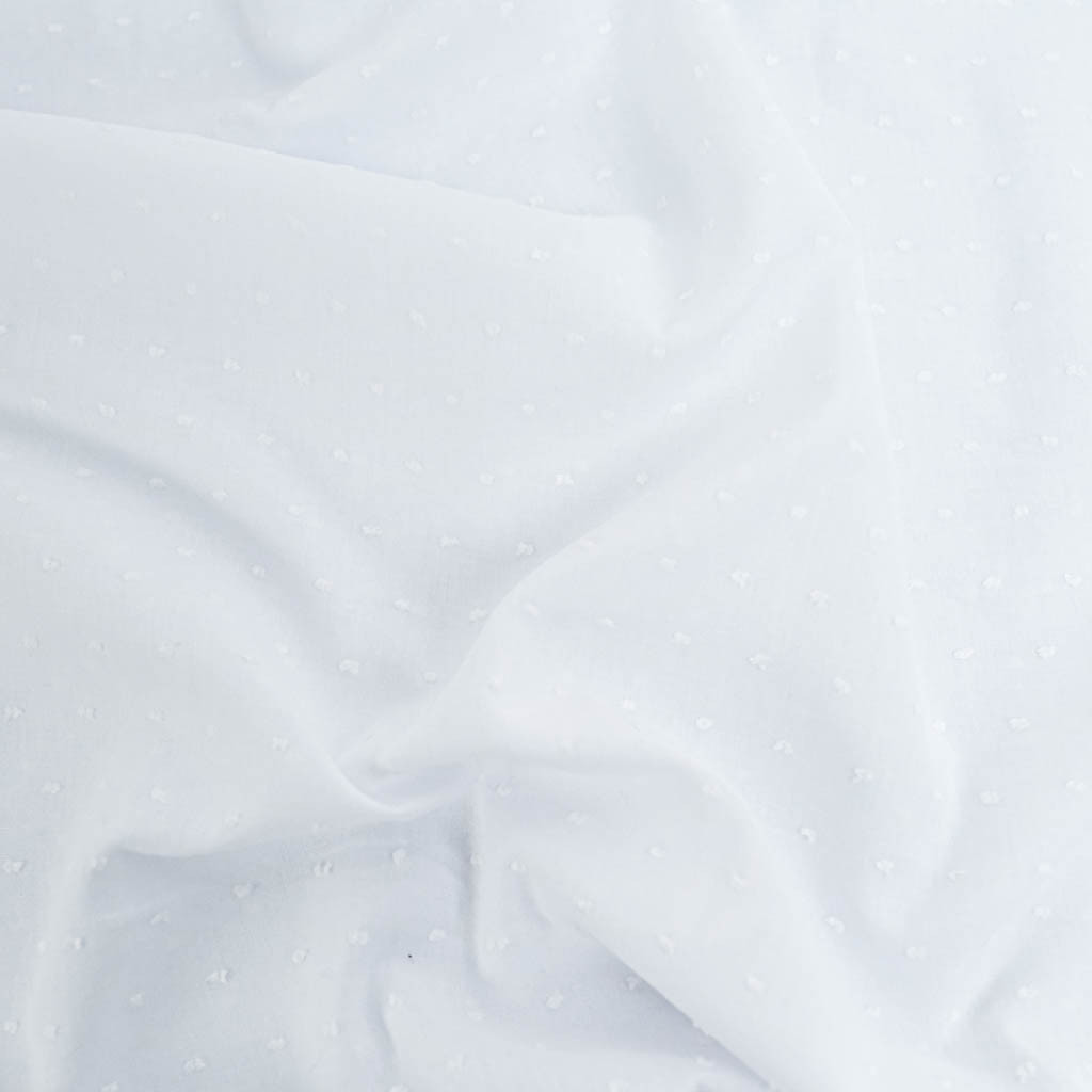 Voile De Coton Plumetis Blanc - Maison Klem